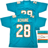 Miami Dolphins De'Von Achane Autographed Teal Jersey Beckett BAS Witness Stock #221539