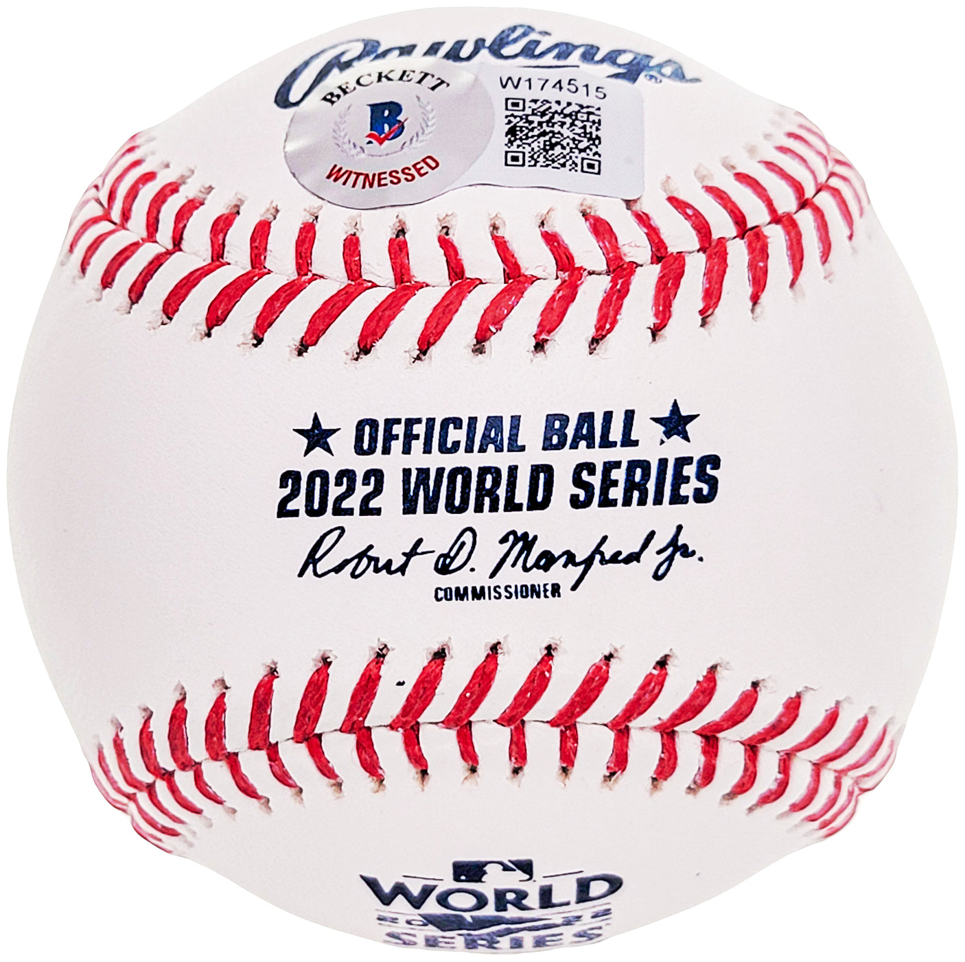 Alex Bregman Autographed Official 2022 World Series Logo MLB Baseball Houston Astros "22 WS Champs" Beckett BAS Witness Stock #210126