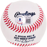 Alex Bregman Autographed Official 2022 World Series Logo MLB Baseball Houston Astros "22 WS Champs" Beckett BAS Witness Stock #210126