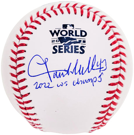 Lance McCullers Jr. Autographed Official 2022 World Series Logo MLB Baseball Houston Astros "22 WS Champs" Beckett BAS Witness Stock #210127