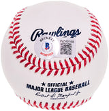 Cesar Geronimo Autographed Official MLB Baseball Cincinnati Reds "75-76 WS Champs" Beckett BAS Witness Stock #210134