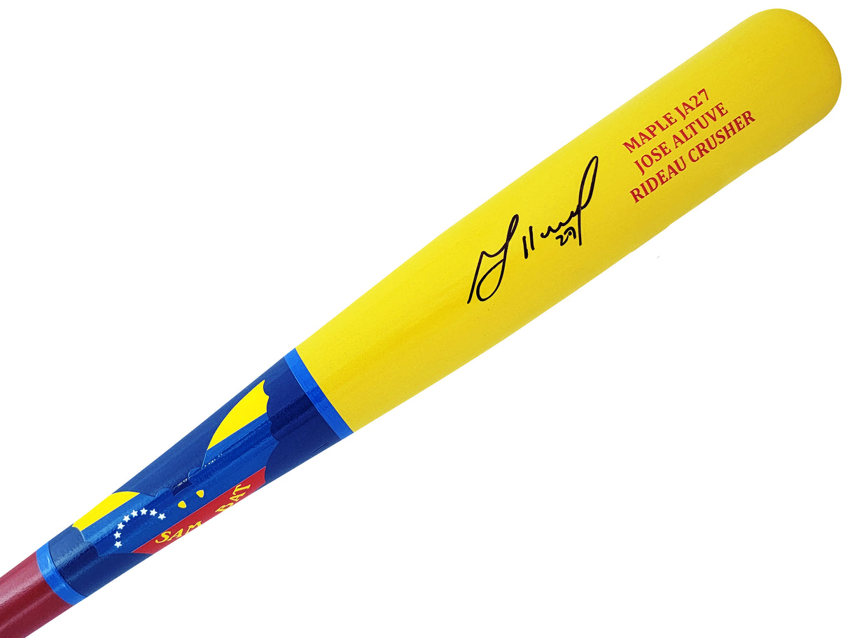 Jose Altuve Autographed Yellow Sam Player Model Bat Houston Astros Beckett BAS Witness Stock #210117