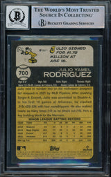 Julio Rodriguez Autographed 2022 Topps Heritage Rookie Card #700 Seattle Mariners Auto Grade Gem Mint 10 Beckett BAS Stock #221550
