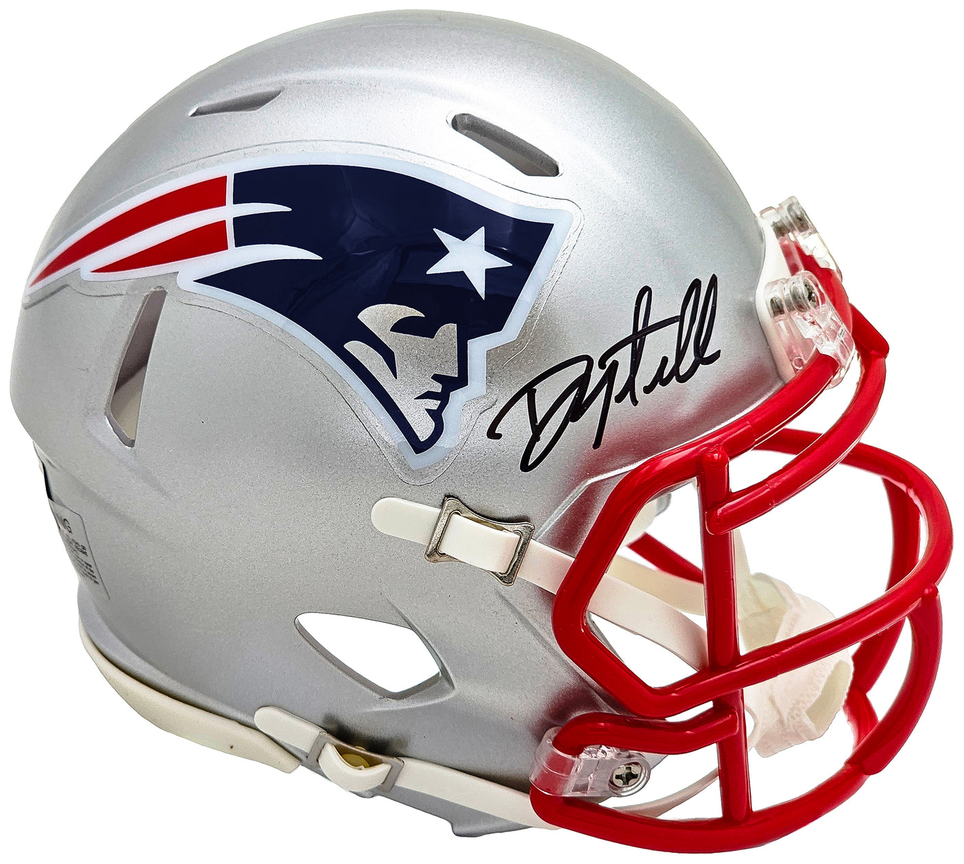 Danny Amendola Autographed New England Patriots Silver Speed Mini Helmet Beckett BAS Witness Stock #221075
