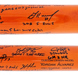 2022 World Series Champion Houston Astros Team Signed Autographed Orange & Silver Victus Yordan Alvarez Pro Reserve Maple Bat With 20 Signatures Including Jose Altuve & Yordan Alvarez Beckett BAS Witness Stock #220887