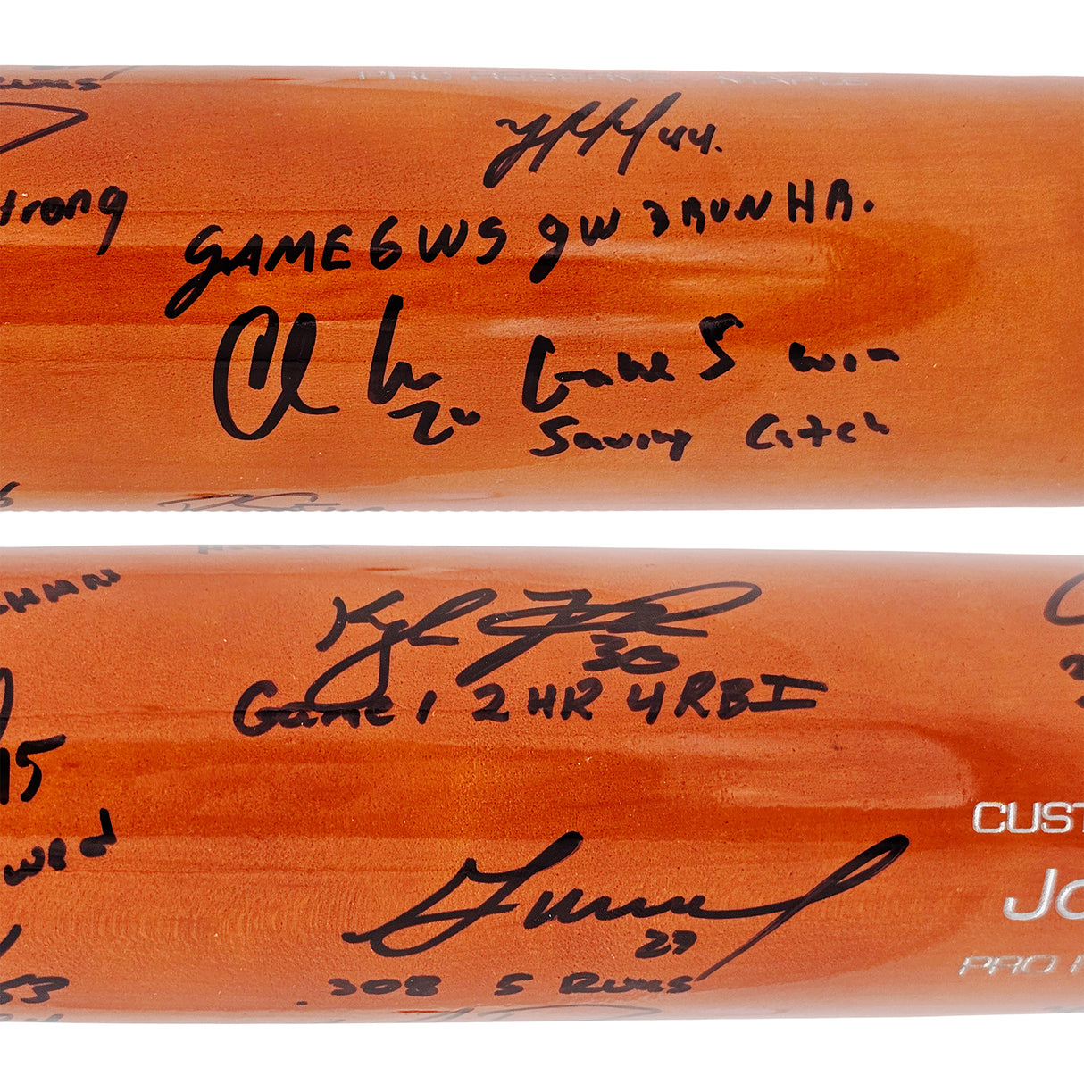 2022 World Series Champion Houston Astros Team Signed Autographed Brown & Silver Victus Jose Altuve Pro Reserve Maple Bat With 20 Signatures Including Jose Altuve & Yordan Alvarez Beckett BAS Witness Stock #220886