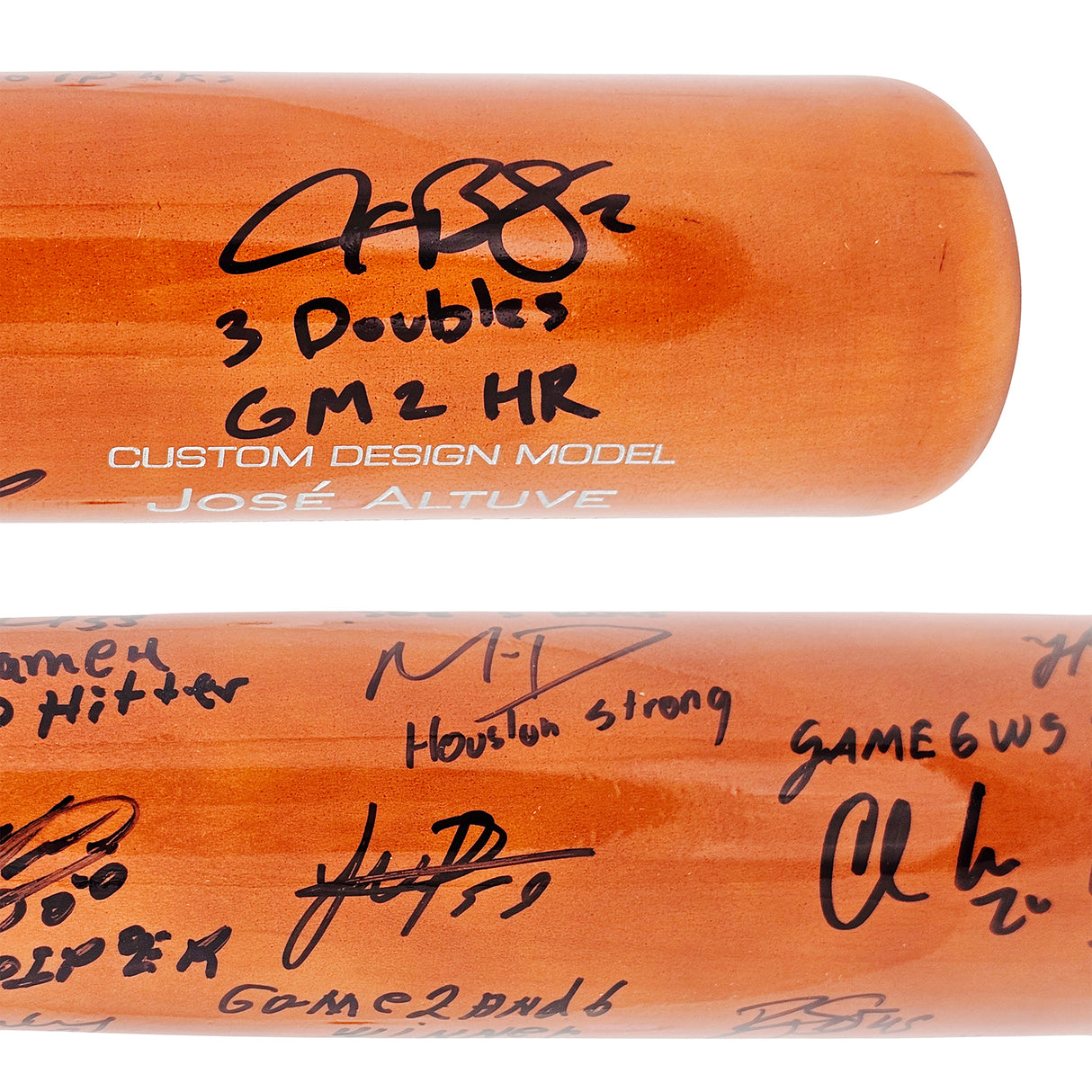 2022 World Series Champion Houston Astros Team Signed Autographed Brown & Silver Victus Jose Altuve Pro Reserve Maple Bat With 20 Signatures Including Jose Altuve & Yordan Alvarez Beckett BAS Witness Stock #220886