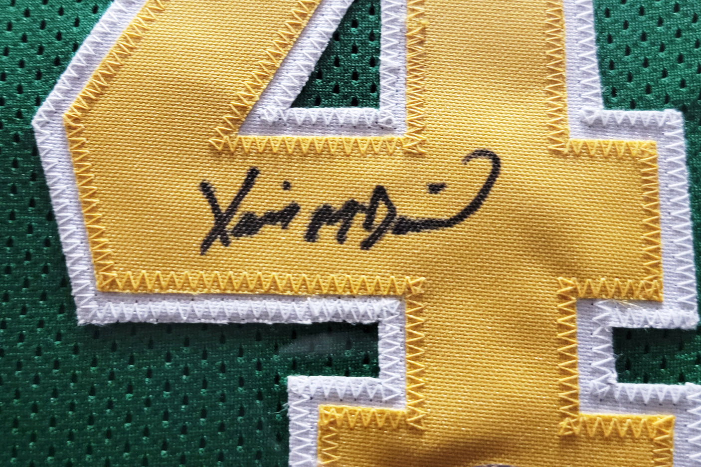 Seattle Supersonics Xavier McDaniel Autographed Framed Green Jersey MCS Holo Stock #209447