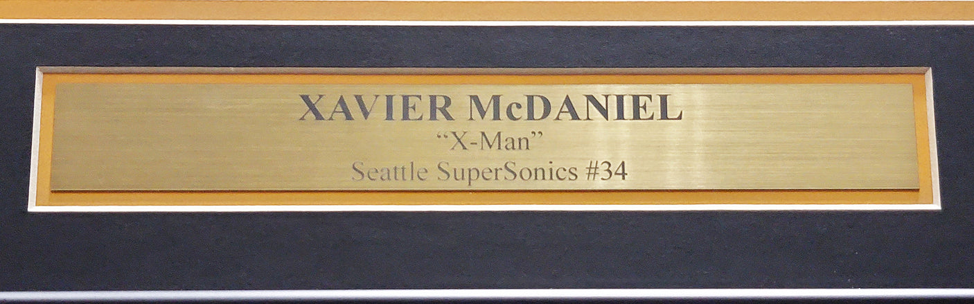 Seattle Supersonics Xavier McDaniel Autographed Framed Green Jersey MCS Holo Stock #209447