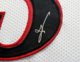 Philadelphia 76ers Allen Iverson Autographed Framed White Jersey JSA Stock #209463