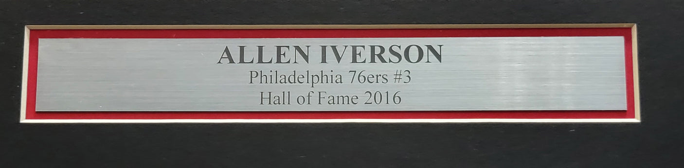 Philadelphia 76ers Allen Iverson Autographed Framed White Jersey JSA Stock #209463