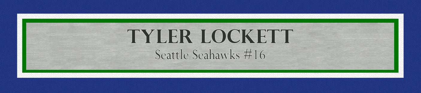 Seattle Seahawks Tyler Lockett Autographed Framed Blue Throwback Jersey MCS Holo Stock #235667