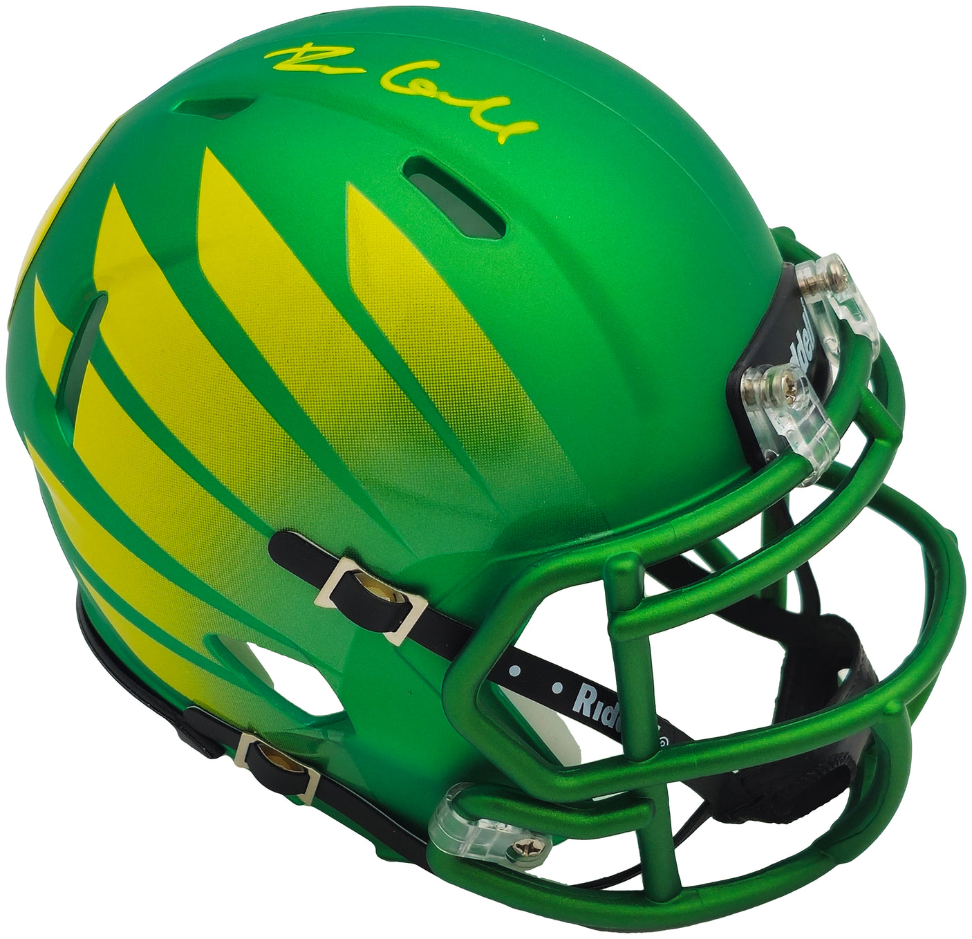 Dillon Gabriel Autographed Oregon Ducks Green Speed Mini Helmet With Wings Beckett BAS Witness Stock #235762