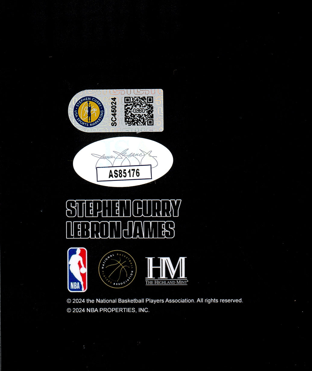 Stephen Curry Autographed 16x20 Photo Golden State Warriors With LeBron James JSA Stock #235690