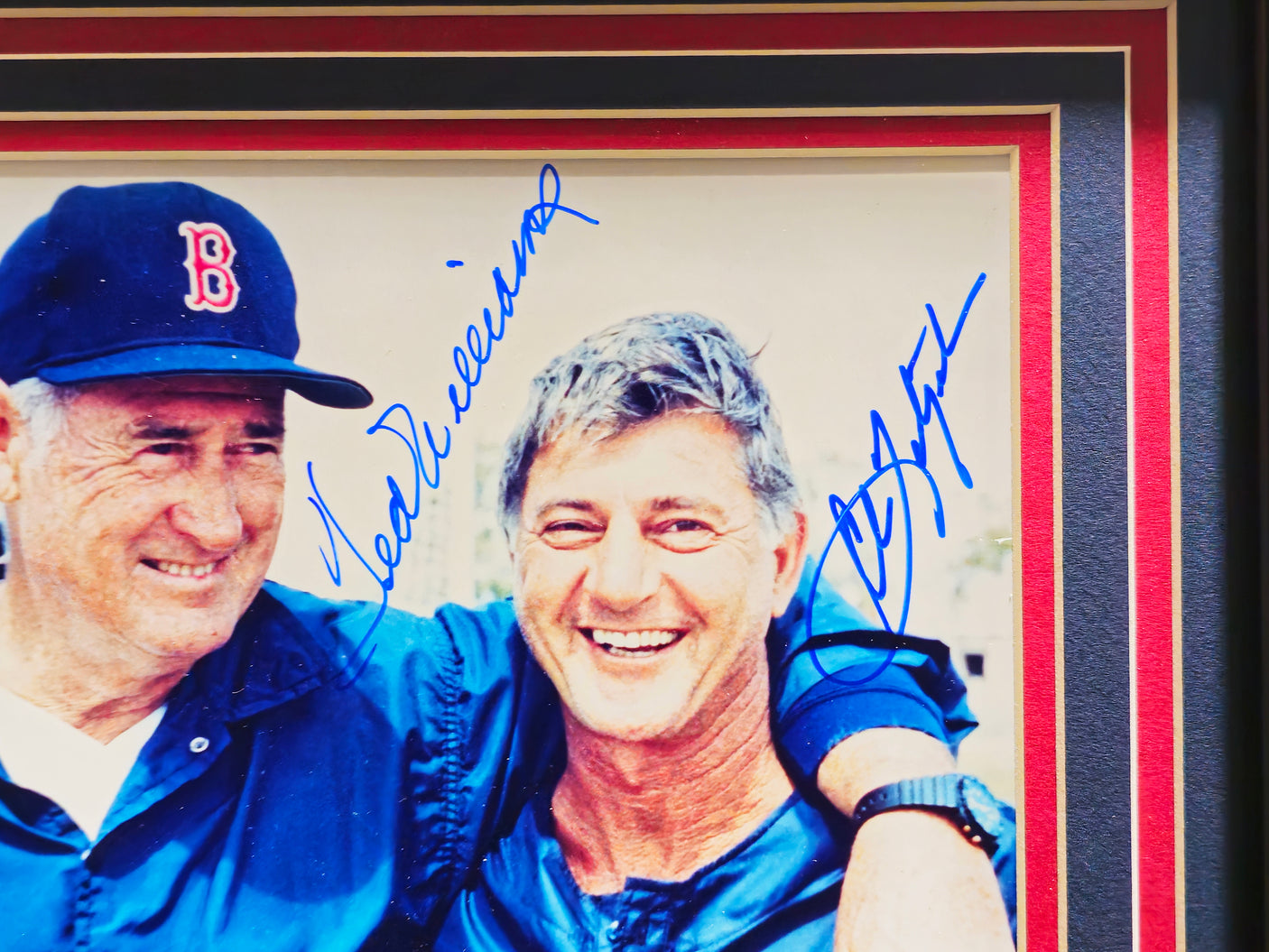 Ted Williams & Carl Yastrzemski Autographed Framed 8x10 Photo Boston Red Sox Beckett BAS #BN16057
