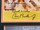 Cal Ripken Jr. Autographed Framed 8x10 Photo Baltimore Orioles "Best Wishes" Beckett BAS QR #BM37224