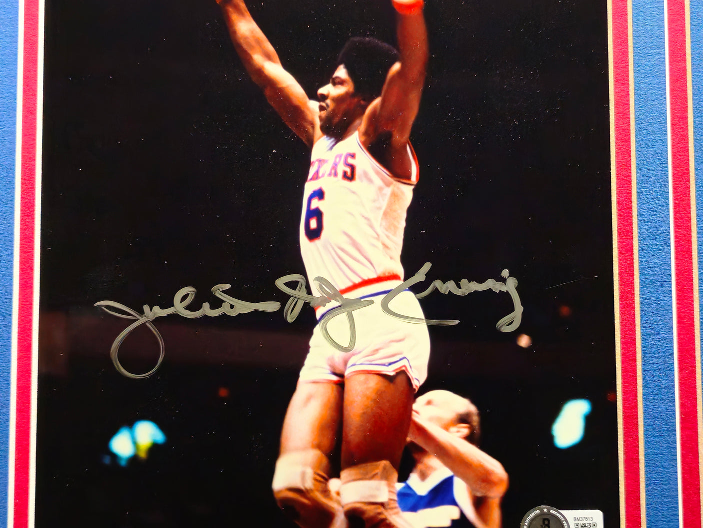 Julius "Dr. J" Erving Autographed Framed 8x10 Photo Philadelphia 76ers Beckett BAS QR #BM37813
