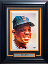 Willie Mays Autographed Framed 12x16 Poster Photo San Francisco Giants Vintage Signature Beckett BAS #AD43459