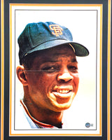 Willie Mays Autographed Framed 12x16 Poster Photo San Francisco Giants Vintage Signature Beckett BAS #AD43459