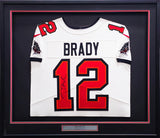 Tampa Bay Buccaneers Tom Brady Autographed Framed White Authentic Nike Jersey Fanatics Holo SKU #235653