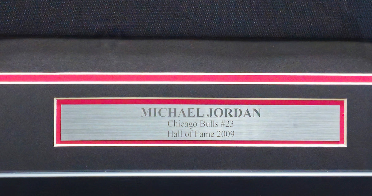Chicago Bulls Michael Jordan Autographed Framed Black Nike Jersey PSA/DNA & UDA Holo #BAG18406