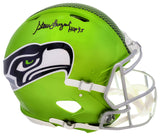 Steve Largent Autographed Seattle Seahawks Flash Green Full Size Authentic Speed Helmet "HOF 95" MCS Holo Stock #210459