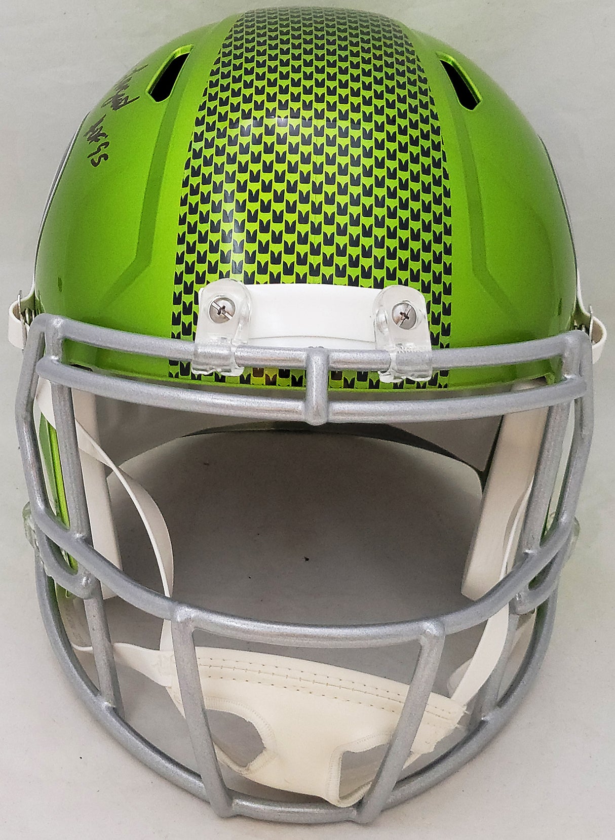 Steve Largent & Jim Zorn Autographed Seattle Seahawks Flash Green Full Size Replica Speed Helmet MCS Holo Stock #210449