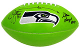 Steve Largent & Jim Zorn Autographed Seattle Seahawks Green Logo Football MCS Holo Stock #210467
