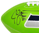 Steve Largent & Jim Zorn Autographed Seattle Seahawks Green Logo Football MCS Holo Stock #210467