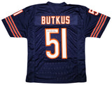 Chicago Bears Dick Butkus Autographed Blue Jersey Beckett BAS Stock #210523