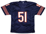 Chicago Bears Dick Butkus Autographed Blue Jersey Beckett BAS Stock #210523