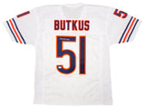Chicago Bears Dick Butkus Autographed White Jersey Beckett BAS Witness Stock #210525