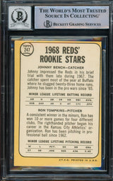 Johnny Bench Autographed 1968 Topps Rookie Card #247 Cincinnati Reds Auto Grade Gem Mint 10 Beckett BAS #14867889