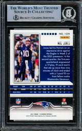 Mac Jones Autographed 2021 Panini Playbook Orange Rookie Card #109 New England Patriots Beckett BAS #14860686