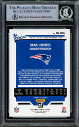 Mac Jones Autographed 2021 Panini Donruss The Rookies Rookie Card #TR-MJO New England Patriots Beckett BAS #14860688