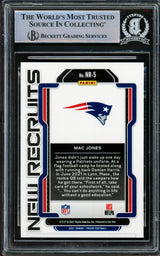 Mac Jones Autographed 2021 Panini Prizm New Recruits Rookie Card #NR-5 New England Patriots Beckett BAS #14860962