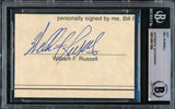Bill Russell Autographed 2.5x3.5 Cut Signature Boston Celtics Full Name Beckett BAS #14861596