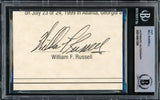 Bill Russell Autographed 2.5x3.5 Cut Signature Boston Celtics Full Name Beckett BAS #14861598