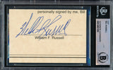 Bill Russell Autographed 2.5x3.5 Cut Signature Boston Celtics Full Name Beckett BAS #14861595