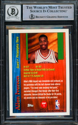 Allen Iverson Autographed 1996-97 Topps Draft Pick Rookie Card #DP1 Philadelphia 76ers Auto Grade Gem Mint 10 Beckett BAS #14866808