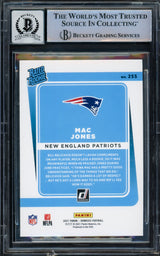 Mac Jones Autographed 2021 Donruss Rated Rookie Yellow Press Proof Rookie Card #255 New England Patriots Auto Grade Gem Mint 10 Beckett BAS #14867218