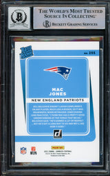 Mac Jones Autographed 2021 Donruss Rated Rookie Red Press Proof Rookie Card #255 New England Patriots Auto Grade Gem Mint 10 Beckett BAS #14867220