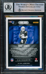 Mac Jones Autographed 2021 Panini Illusions Green Emerald Rookie Card #64 New England Patriots Auto Grade Gem Mint 10 Beckett BAS #14867237