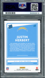 Justin Herbert Autographed 2020 Panini Donruss Rated Rookie Card #303 Los Angeles Chargers PSA 10 Auto Grade Gem Mint 10 PSA/DNA #64992612