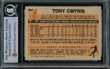 Tony Gwynn Autographed 1983 Topps Rookie Card #482 San Diego Padres Beckett BAS #15091356