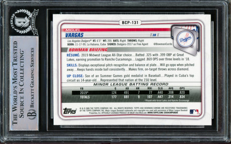 Miguel Vargas Autographed 2020 Bowman Chrome Rookie Card #BCP-131 Los Angeles Dodgers "1st MLB Hit 8/3/22" Beckett BAS Stock #210840