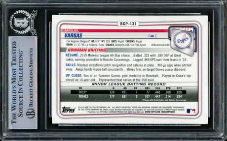 Miguel Vargas Autographed 2020 Bowman Chrome Rookie Card #BCP-131 Los Angeles Dodgers "1st MLB HR 9/24/22" Beckett BAS Stock #210841