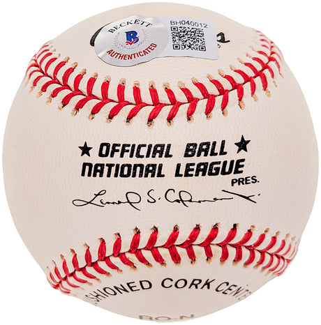 Ken Raffensberger Autographed Official NL Baseball Philadelphia Phillies, Cincinnati Reds Beckett BAS #BH040012