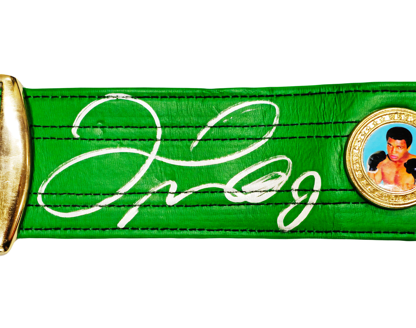 Floyd Mayweather Jr. Autographed Green WBC World Championship Boxing Belt Beckett BAS Witness Stock #221652