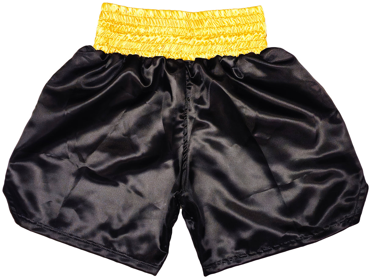 Floyd Mayweather Jr. Autographed Black & Gold Boxing Trunks Beckett BAS Witness Stock #221640